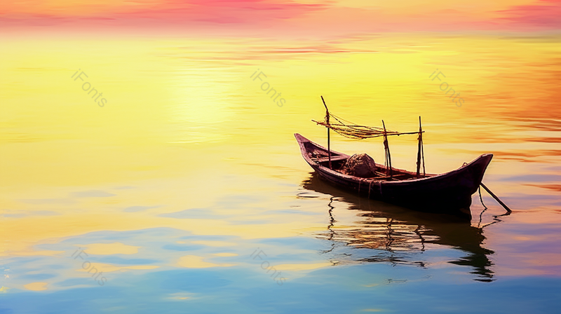 夕阳余晖下的渔船风光摄影,高清,摄影图,摄影图片,图片大全,摄影图免费下载